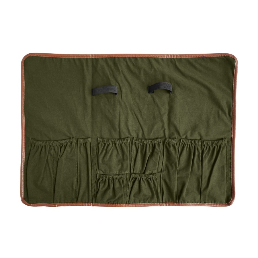 Bar Tools Cocktail Kingdom | Barware Roll-Up Army Green Canvas