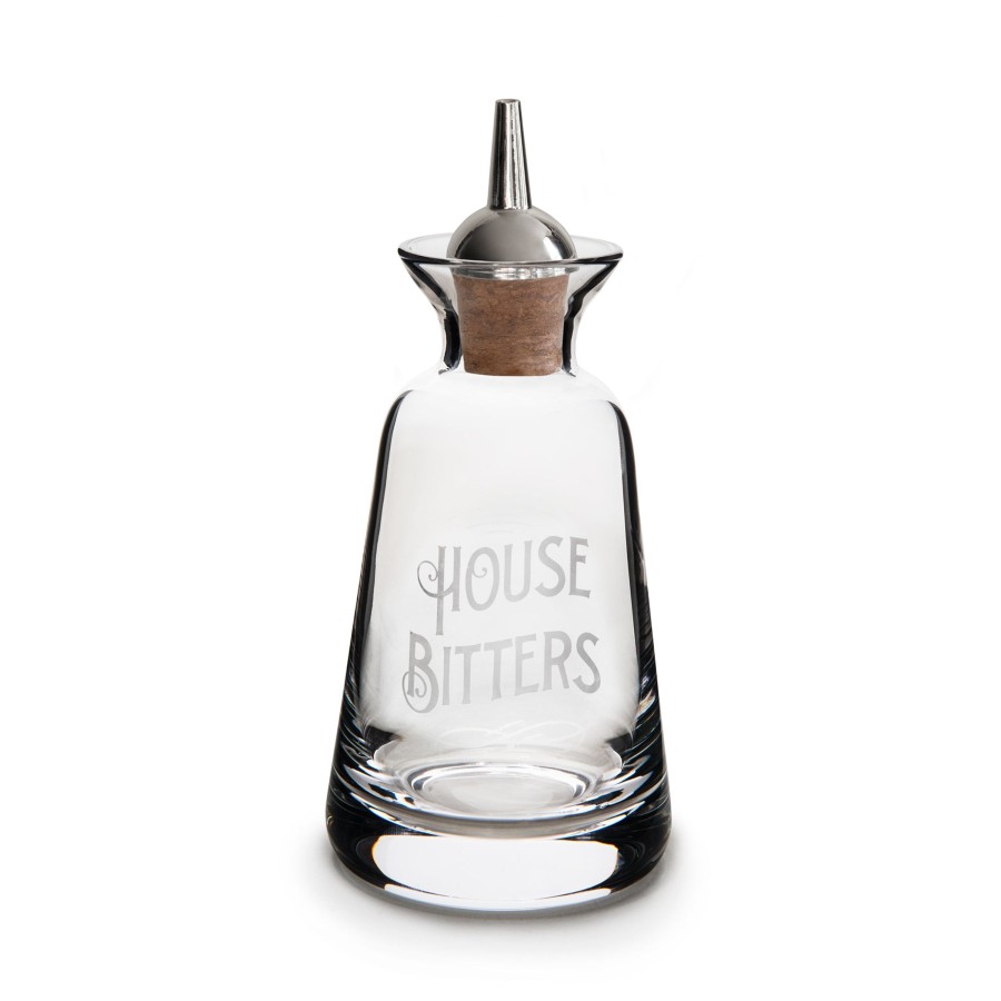 Bar Tools Cocktail Kingdom | Finewell Bitters Bottles Engravers Style House Bitters Silver-Plate