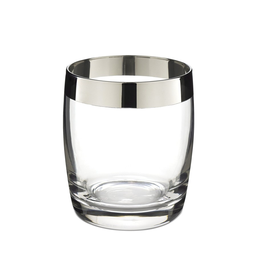 Drinkware Cocktail Kingdom | Danuta Double Rocks Glass Silver Trim