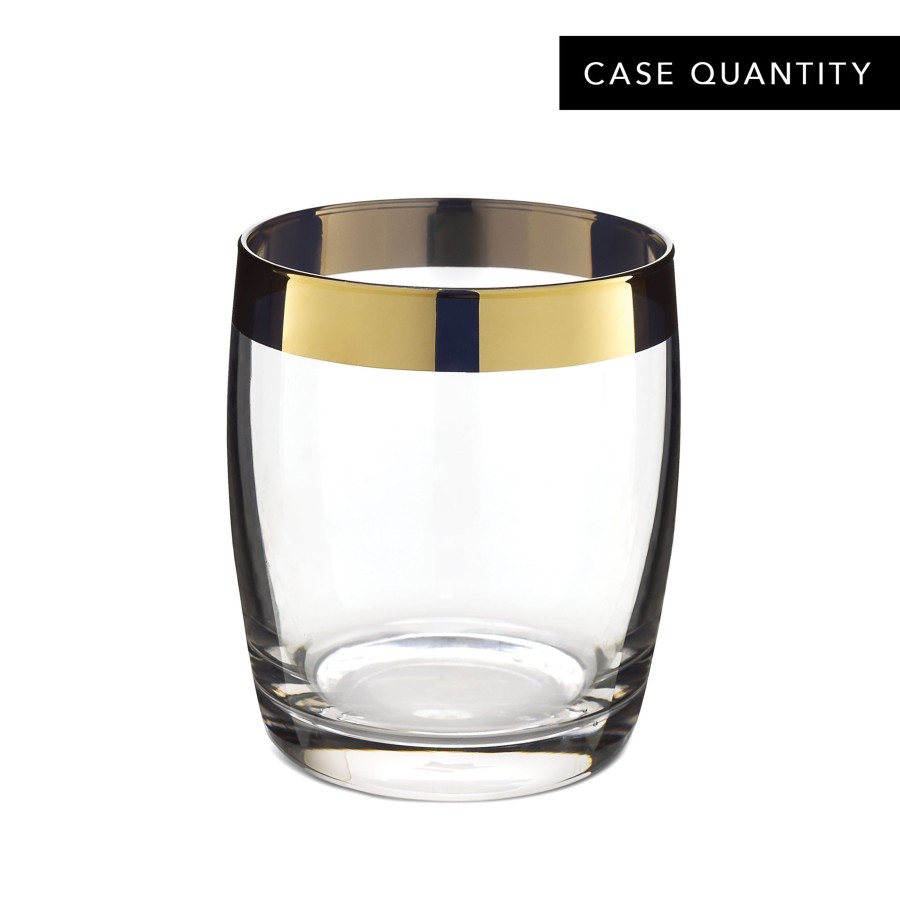 Drinkware Cocktail Kingdom | Danuta Double Rocks Glass Gold Trim