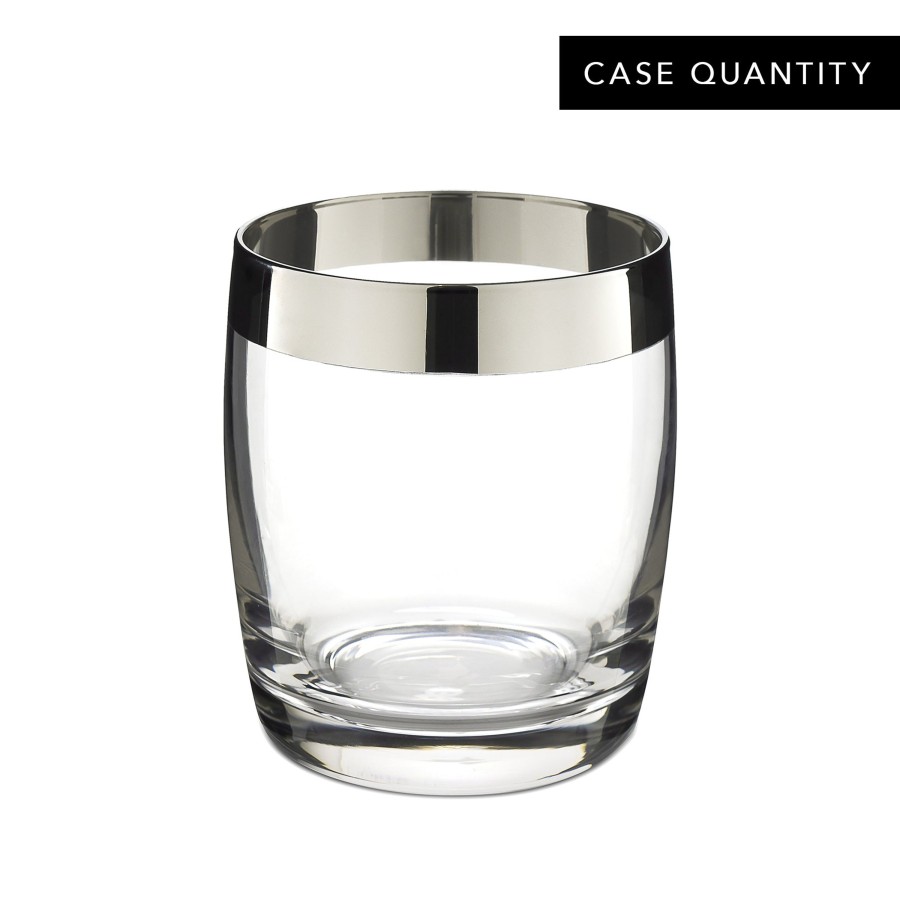 Drinkware Cocktail Kingdom | Danuta Double Rocks Glass Silver Trim